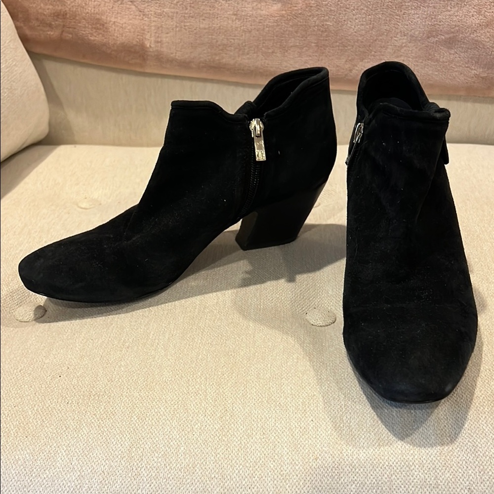 Ivanka Trump Black Ankle Suede Booties